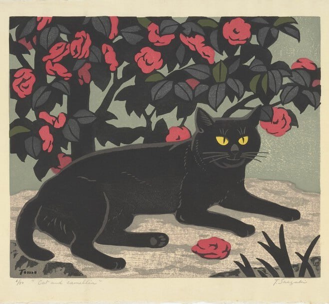 Кошка и камелия
Томоо Инагаки, 1941.
#котвыходногодня
#искусствовнезапного | Сетка — социальная сеть от hh.ru