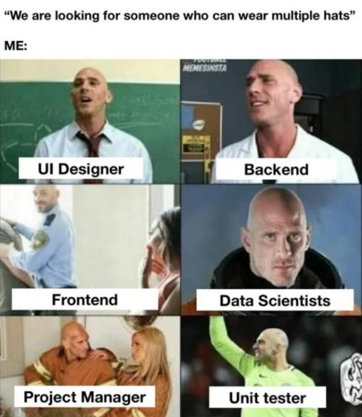 #мем #мемы #мемасики #программист #programming #backend #frontend #datascience #unittester #projectmanager #designer #uxui #HR | Сетка — социальная сеть от hh.ru