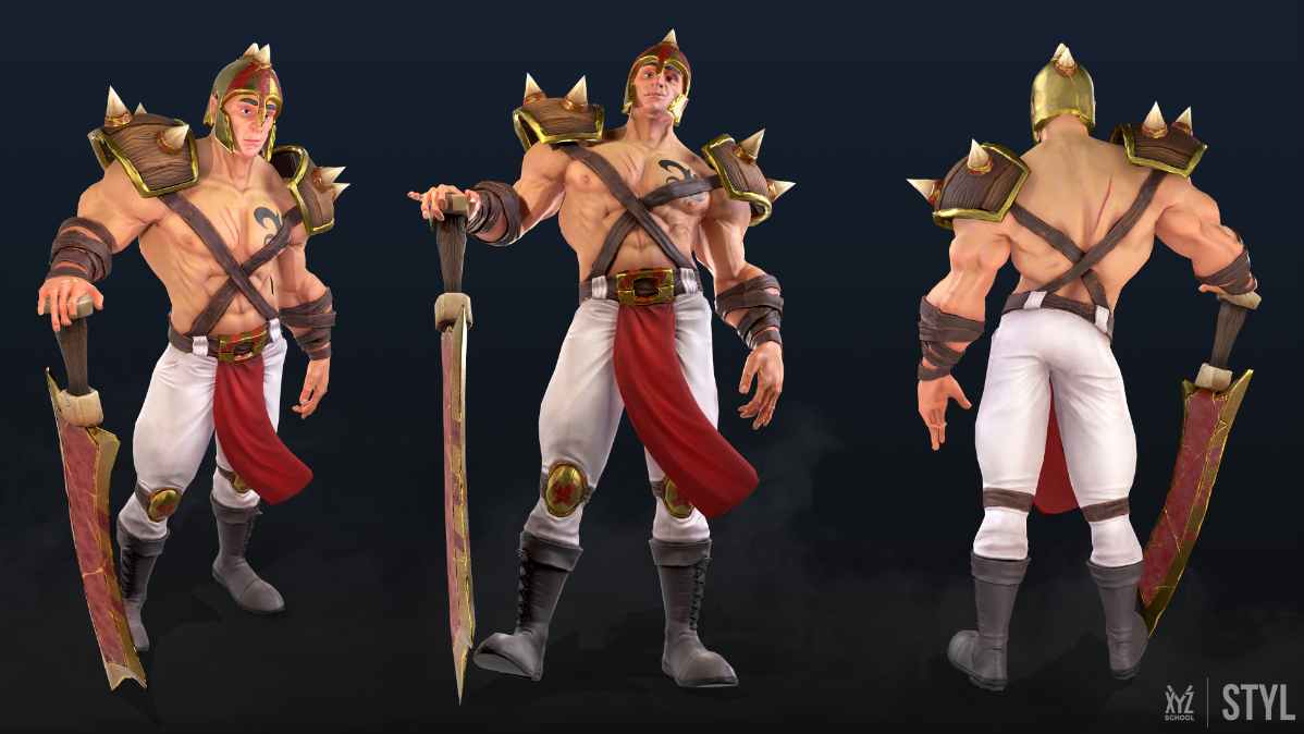 #3d #artist 
3D модель фэнтези воина, выполненная полностью с нуля
Скульпт сделан в #zbrush 
Текстуринг Substance Painter
Ретопология #Maya 
Риг и анимация #blender | Сетка — социальная сеть от hh.ru