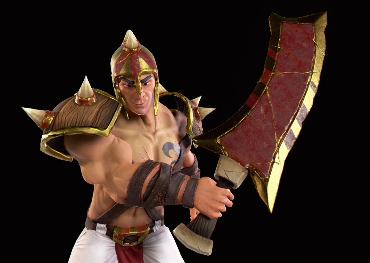 #3d #artist 
3D модель фэнтези воина, выполненная полностью с нуля
Скульпт сделан в #zbrush 
Текстуринг Substance Painter
Ретопология #Maya 
Риг и анимация #blender | Сетка — социальная сеть от hh.ru