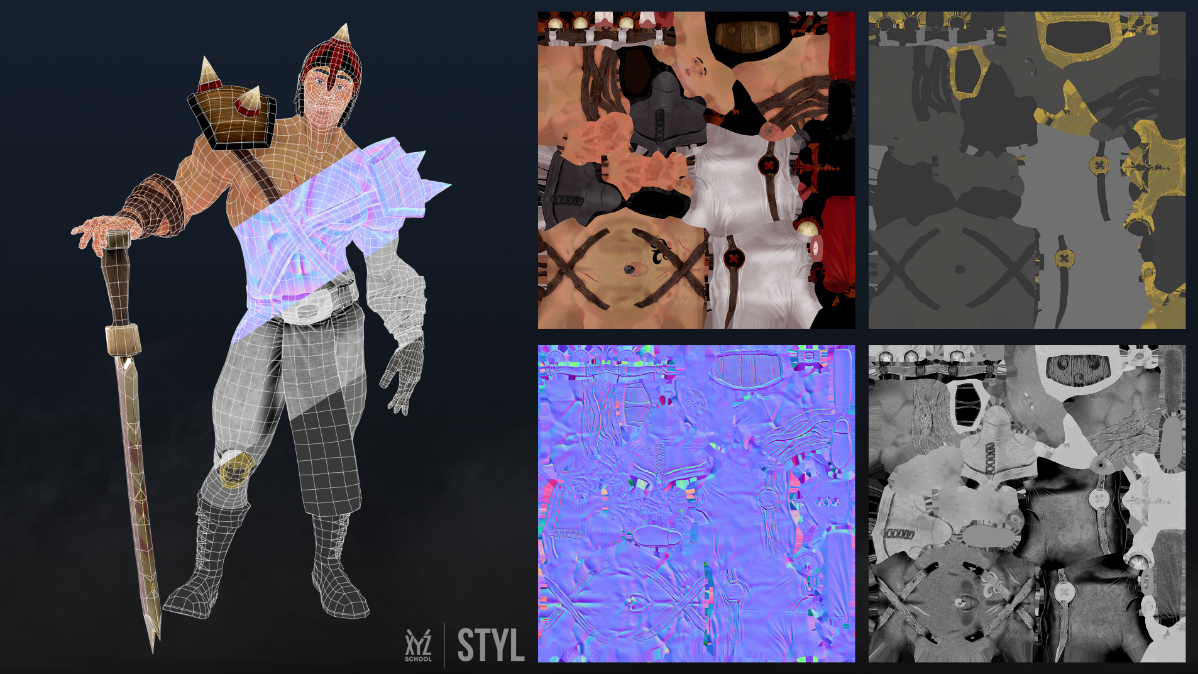 #3d #artist 
3D модель фэнтези воина, выполненная полностью с нуля
Скульпт сделан в #zbrush 
Текстуринг Substance Painter
Ретопология #Maya 
Риг и анимация #blender | Сетка — социальная сеть от hh.ru