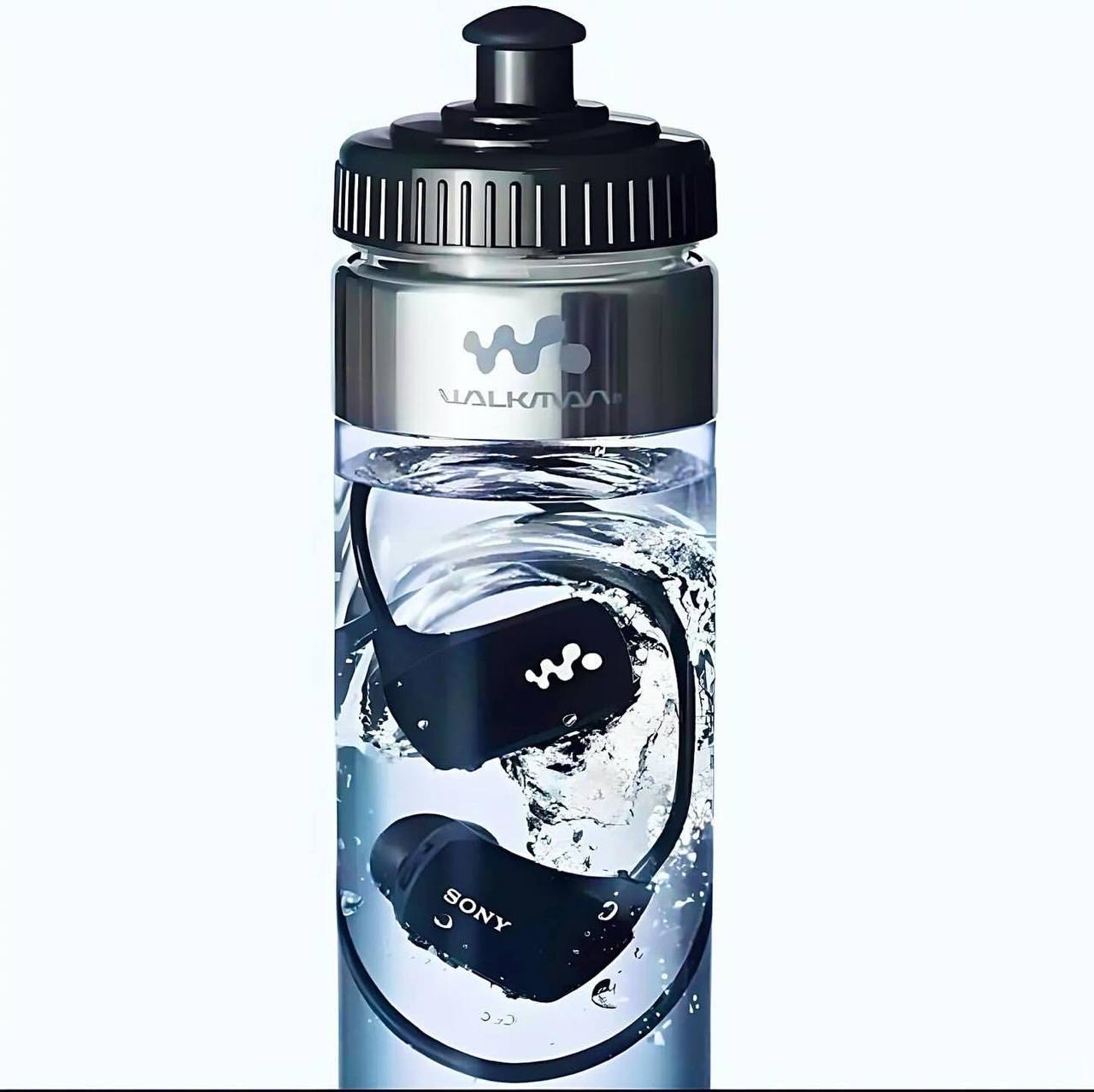 Иногда хочется вернуться во время, когда водонепроницаемые Walkman наушники продавались в бутылках воды вот так: | Сетка — социальная сеть от hh.ru