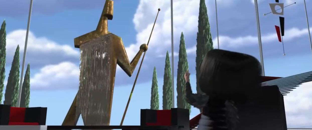 Наконец она, королева Суперсемейки 
У супер-дизайнера Эдны Мод дом как будто если бы Мис ван дер Рое делал Парфенон. Кстати, в артбуке было больше отсылок на руины коллосов во дворе и интерьере дома | Сетка — социальная сеть от hh.ru