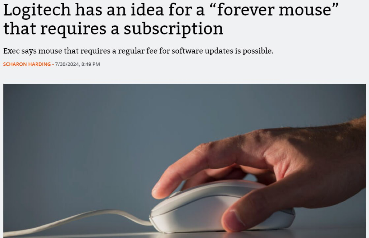 ⚡️Logitech  работает над концепцией «вечной мыши» с платной подпиской | Сетка — социальная сеть от hh.ru