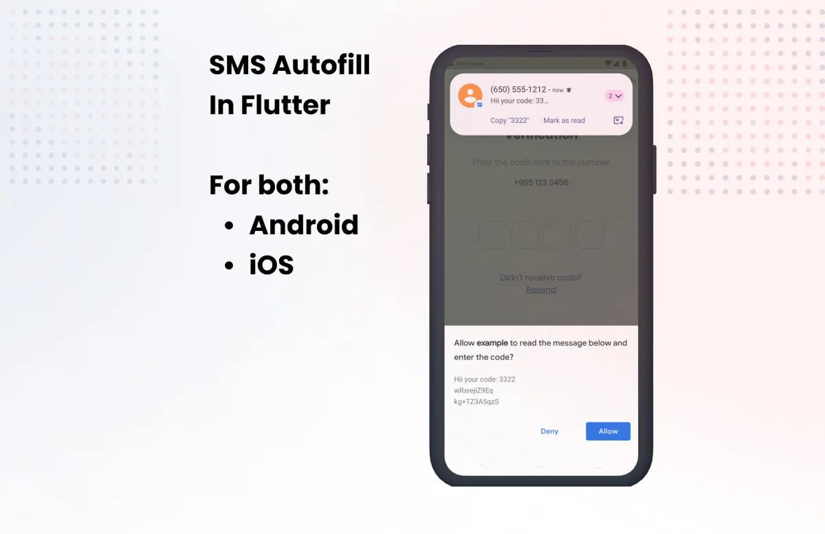 SMS autofill in Flutter: Небольшая статья от Tornike Kurdadze про автозаполнение  поля для СМС.
https://tornike.dev/blogs/fluttersmsautofill/ | Сетка — социальная сеть от hh.ru