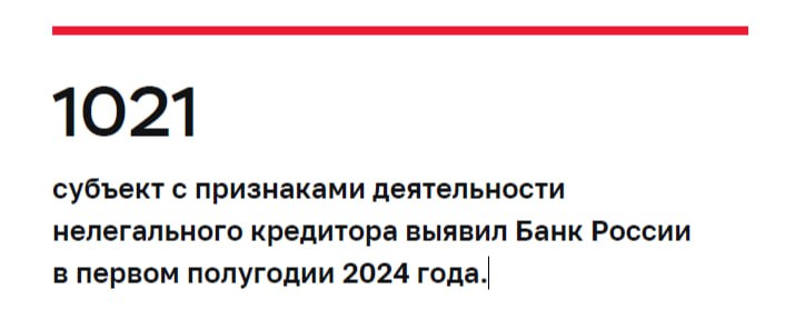 В первом полугодии 2024 года Банк России выявил 1021 нелегального кредитора | Сетка — социальная сеть от hh.ru