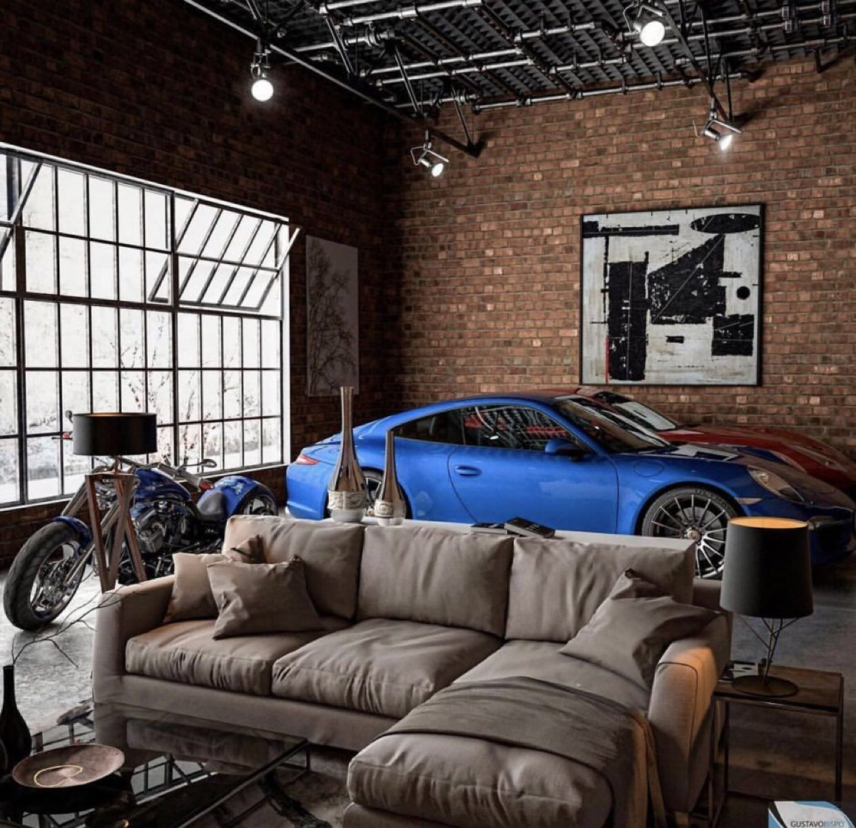 🚗 Интерьер дома - гаража в стиле лофт
🖤 https://t.me/luxurygarages/252
#luxurugarages | Сетка — социальная сеть от hh.ru