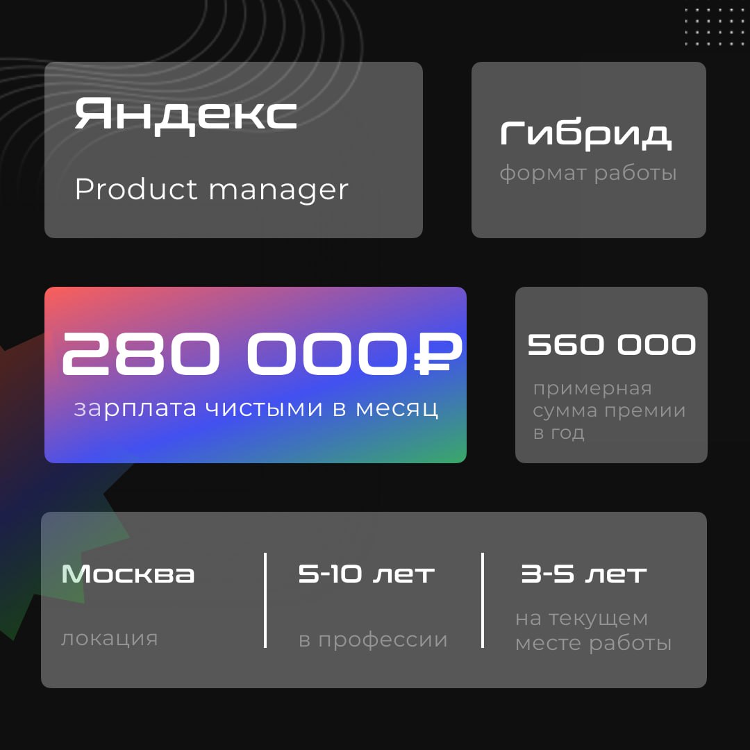 ❓Сколько зарабатывают продакты?
Если верить свежей статистике зарплат продактов, ситуация на рынке следующая:
🔵Джуны — от 100 и до 150к рублей
🔵Миддлы по большей части зарабатывают от 150 до 300к
🔵Сен... | Сетка — социальная сеть от hh.ru