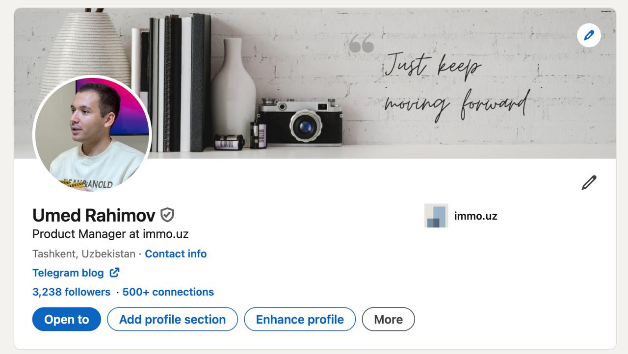 После очень долгой проверки LinkedIn всё же решил дать мне галочку.
Коннектимся: https://www.linkedin.com/in/umedrahimoff/ | Сетка — социальная сеть от hh.ru