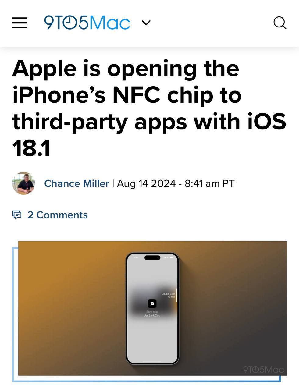 🇷🇺 Оплата картой с iPhone может вернуться в Россию — Apple откроет NFC вместе с релизом iOS 18.1 не только в ЕС | Сетка — социальная сеть от hh.ru