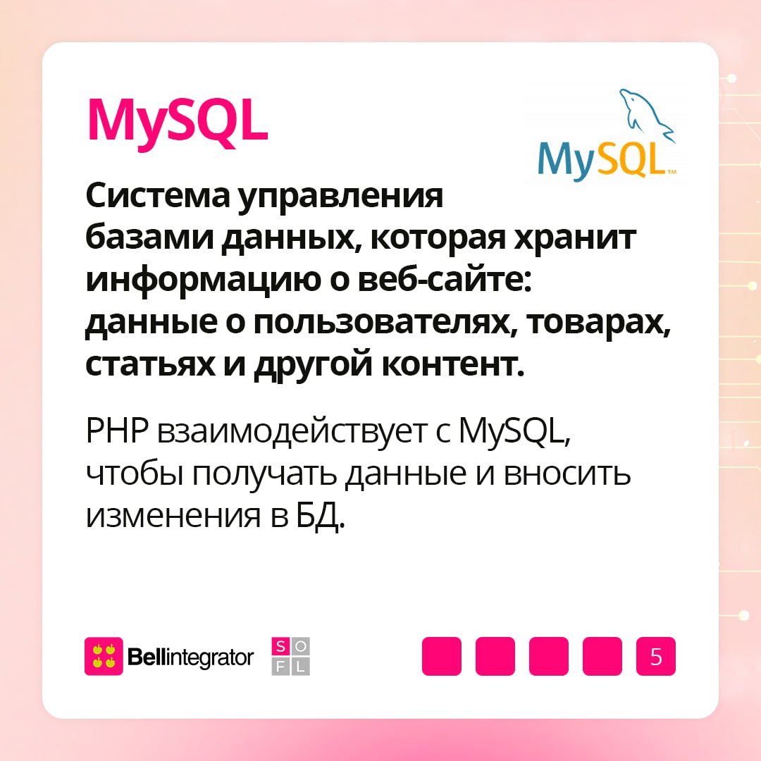 Что скрывается за красивыми страницами веб-сайтов? 💻
Для разработки веб-страниц используются такие языки, как CSS, HTML, JavaScript, PHP и MySQL. В карточках рассказали, за что отвечает каждый из них | Сетка — социальная сеть от hh.ru