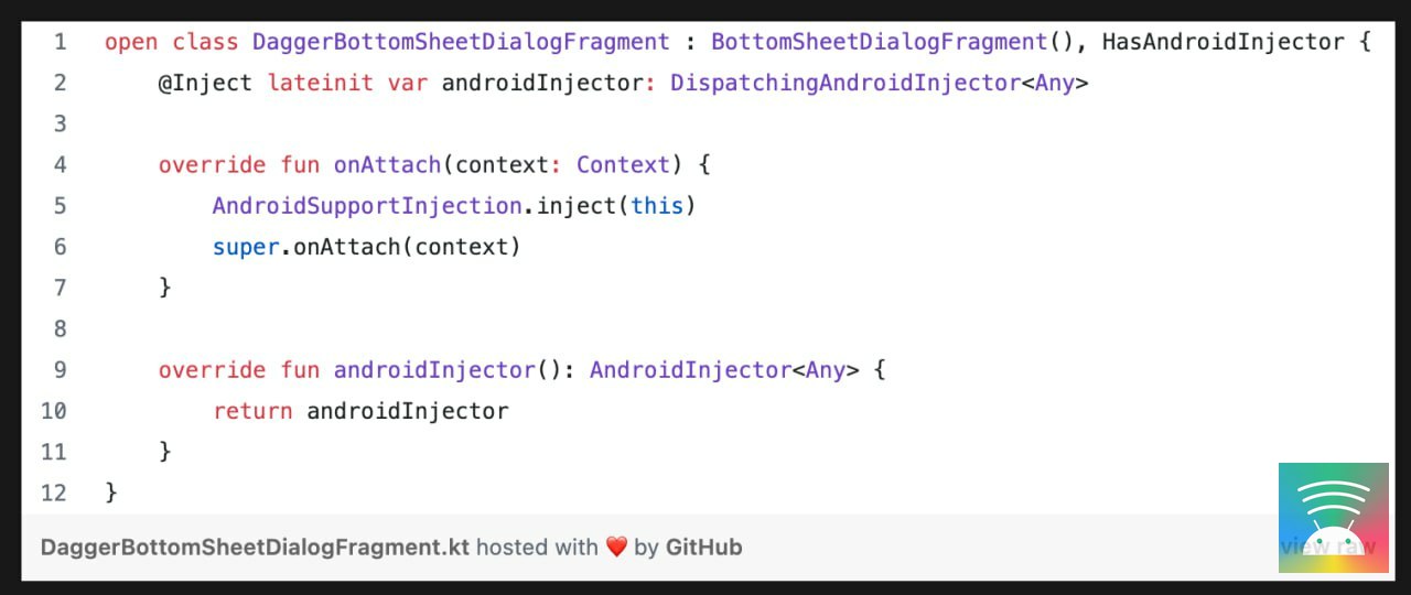 Передача данных между фрагментом и BottomSheetDialogFragment с использованием Dagger и Navigation Component (2м) - статья с рецептом с упором на код
#fragment #dagger #jetpack #di | Сетка — социальная сеть от hh.ru