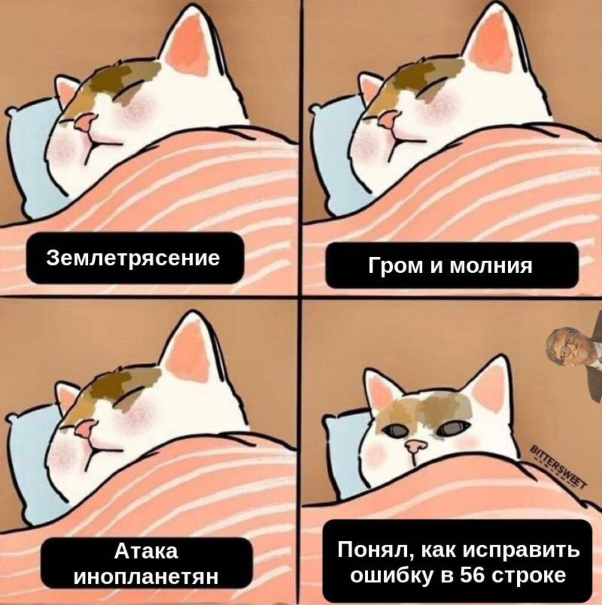 Вчера вечером на скорости 100 км/ч на трассе я понял как сделать давнюю задачу на работе. Видимо, я мур-мур. 😁😁
#мем #работа #задача #кот #решение | Сетка — социальная сеть от hh.ru