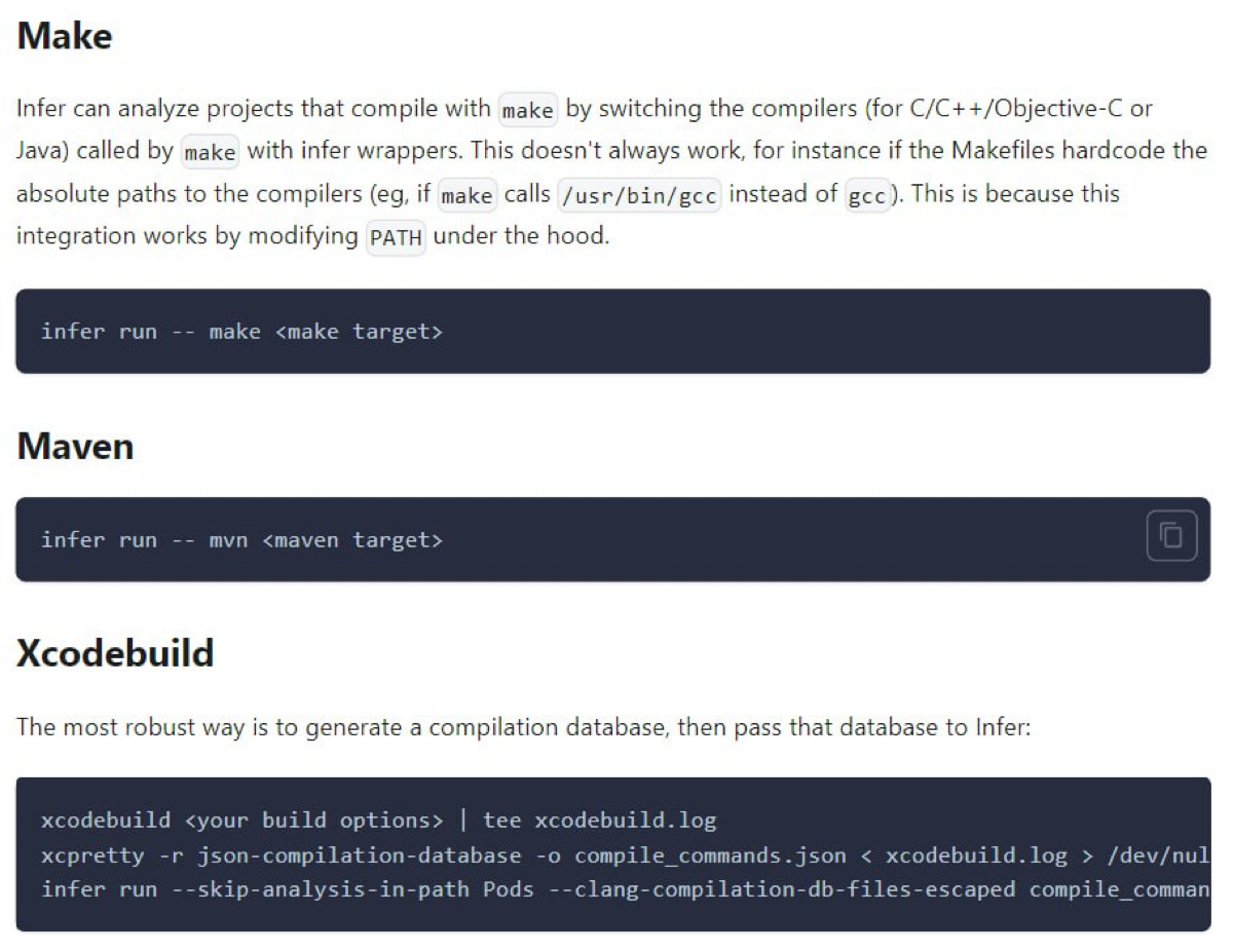 Infer - статический анализатор кода для Java, C, C и Objective-C
Статический анализатор кода для C помогает найти потенциальные ошибки | Сетка — социальная сеть от hh.ru