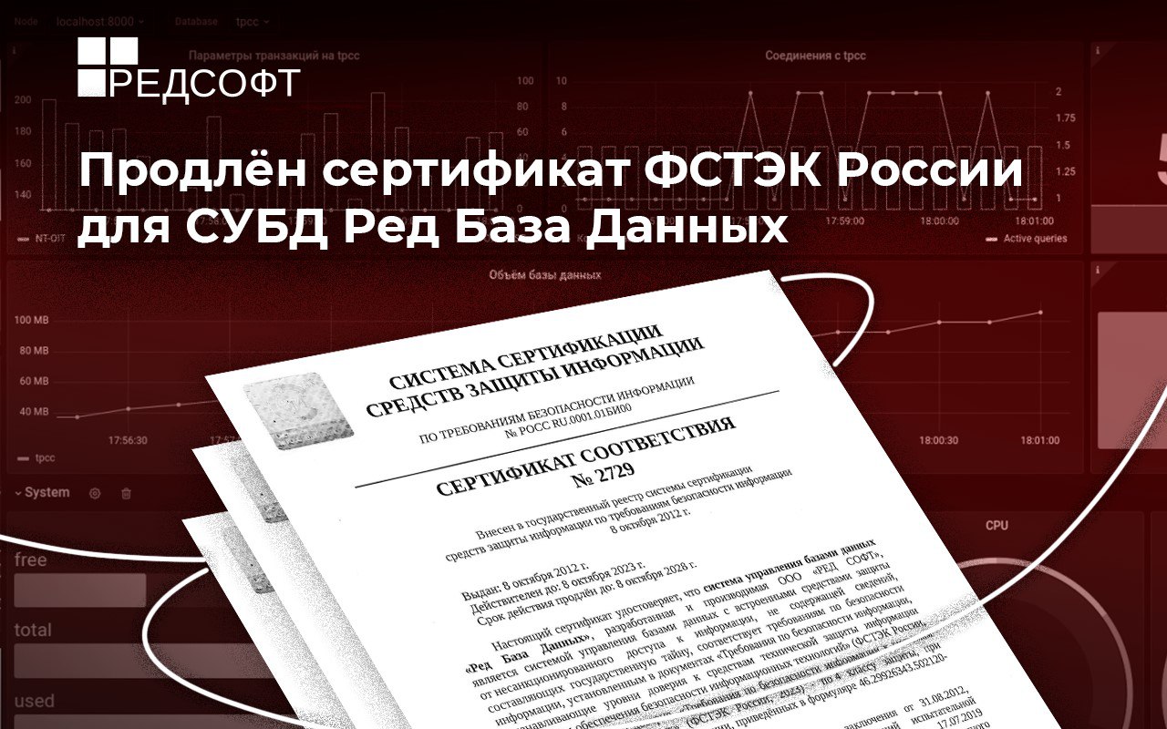 “РЕД СОФТ” подтвердила соответствие СУБД Ред База Данных требованиям ФСТЭК России по безопасности информации
Система соответствует 4 уровню доверия и 4 классу защиты | Сетка — социальная сеть от hh.ru