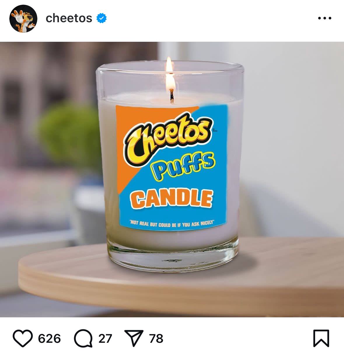 Cheetos сходит с ума и предлагает сделать свечу с ароматом их чипсов, если вы «хорошенько попросите».
Судя по комментам, люди реально не против нюхать такое.
🍕зумеры любят пиццу? | Сетка — социальная сеть от hh.ru