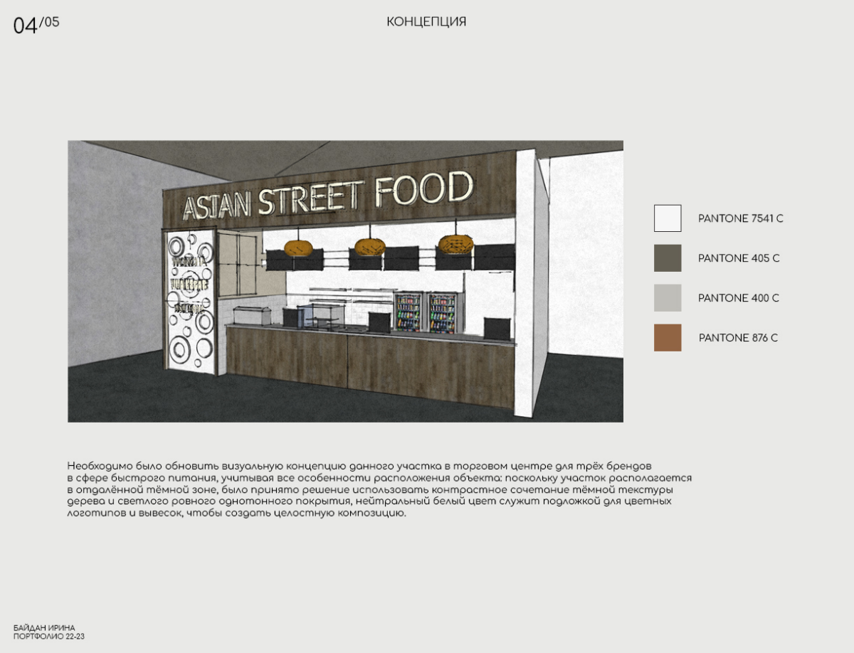 В 2022 для VUA Group, в рамках обновления визуальной концепции, работала над обновлением помещения в ТЦ "Нора" в Москве | Сетка — социальная сеть от hh.ru