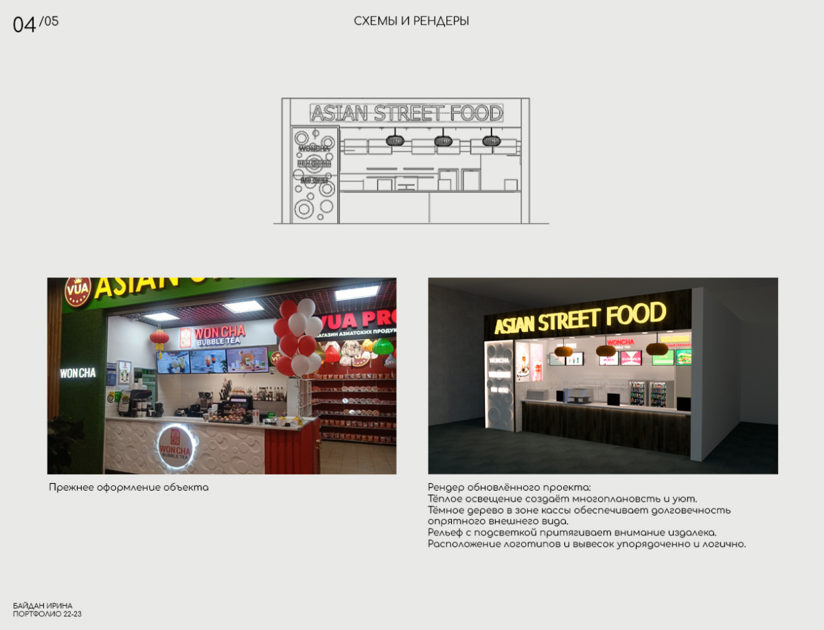 В 2022 для VUA Group, в рамках обновления визуальной концепции, работала над обновлением помещения в ТЦ "Нора" в Москве | Сетка — социальная сеть от hh.ru