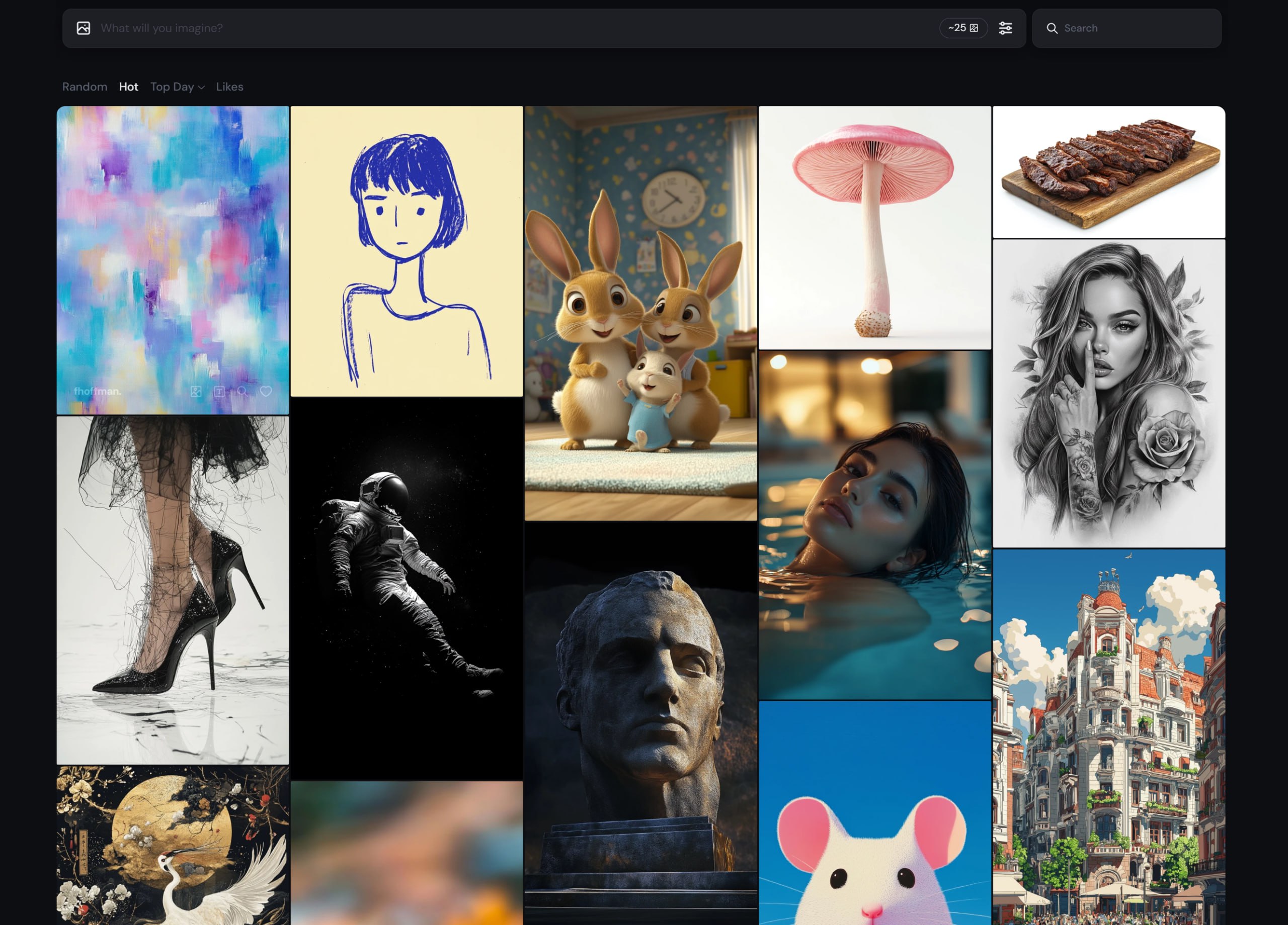 Для использования Midjourney теперь не нужно заходить в Discord у модели появился полноценный сайт, а пользователям доступно 25 генераций бесплатно | Сетка — социальная сеть от hh.ru