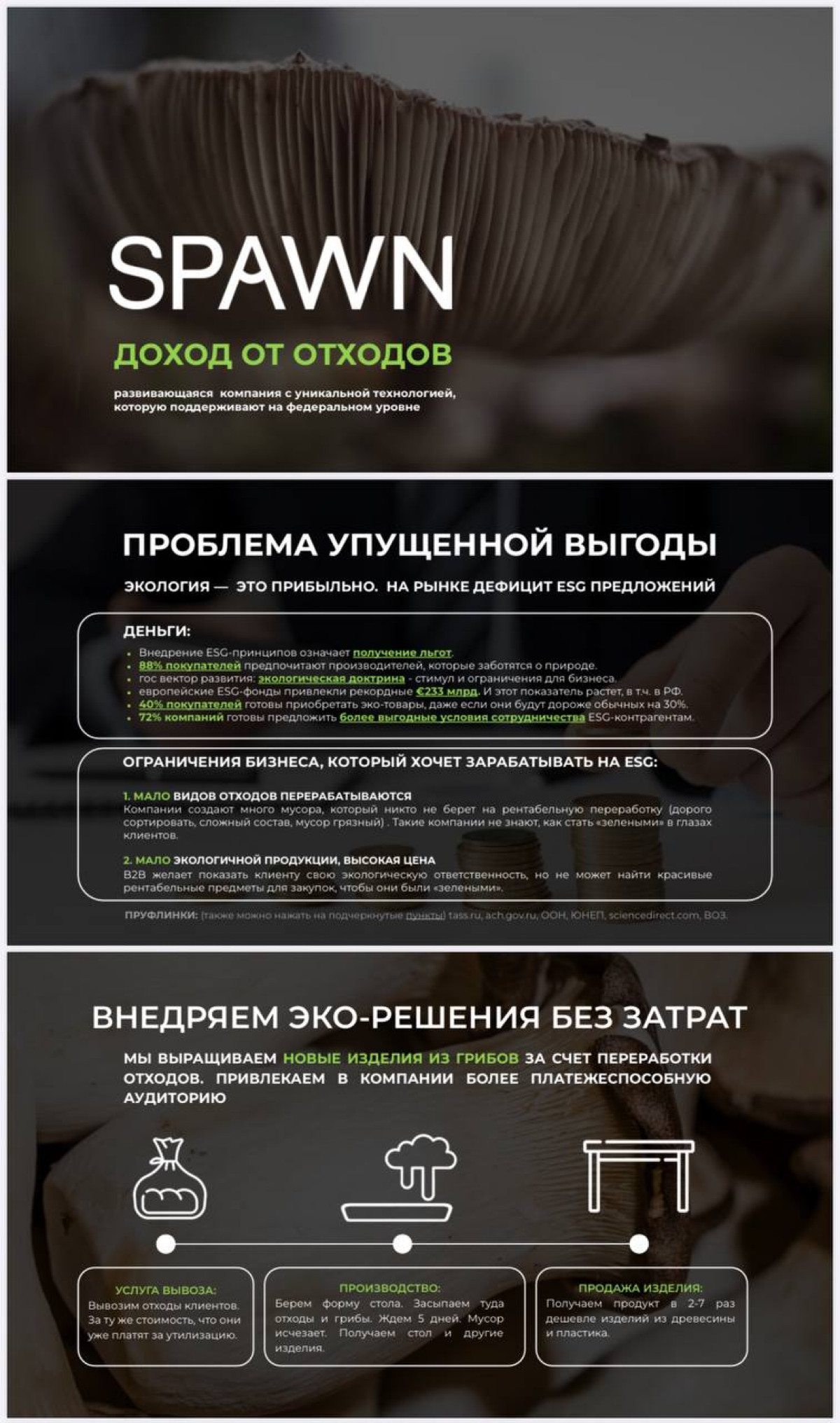 ⚡️SPAWN — это стартап, который разрабатывает технологию переработки отходов с помощью грибов.
Основатель проекта — Дарья Токарева, студентка магистратуры ИТМО | Сетка — социальная сеть от hh.ru