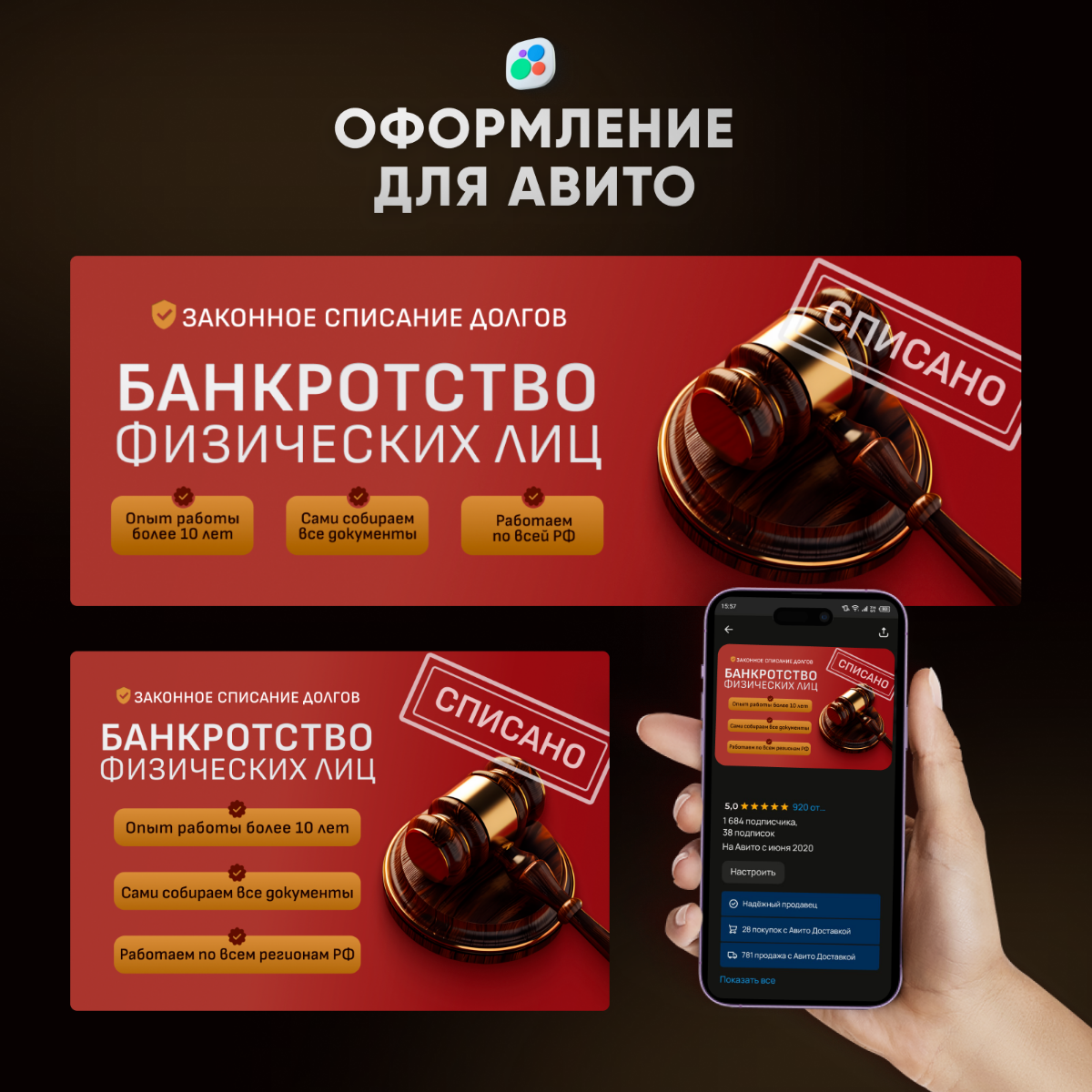 Оформление для профиля на Авито. Обложка для ПК и мобильная обложка. | Сетка — социальная сеть от hh.ru