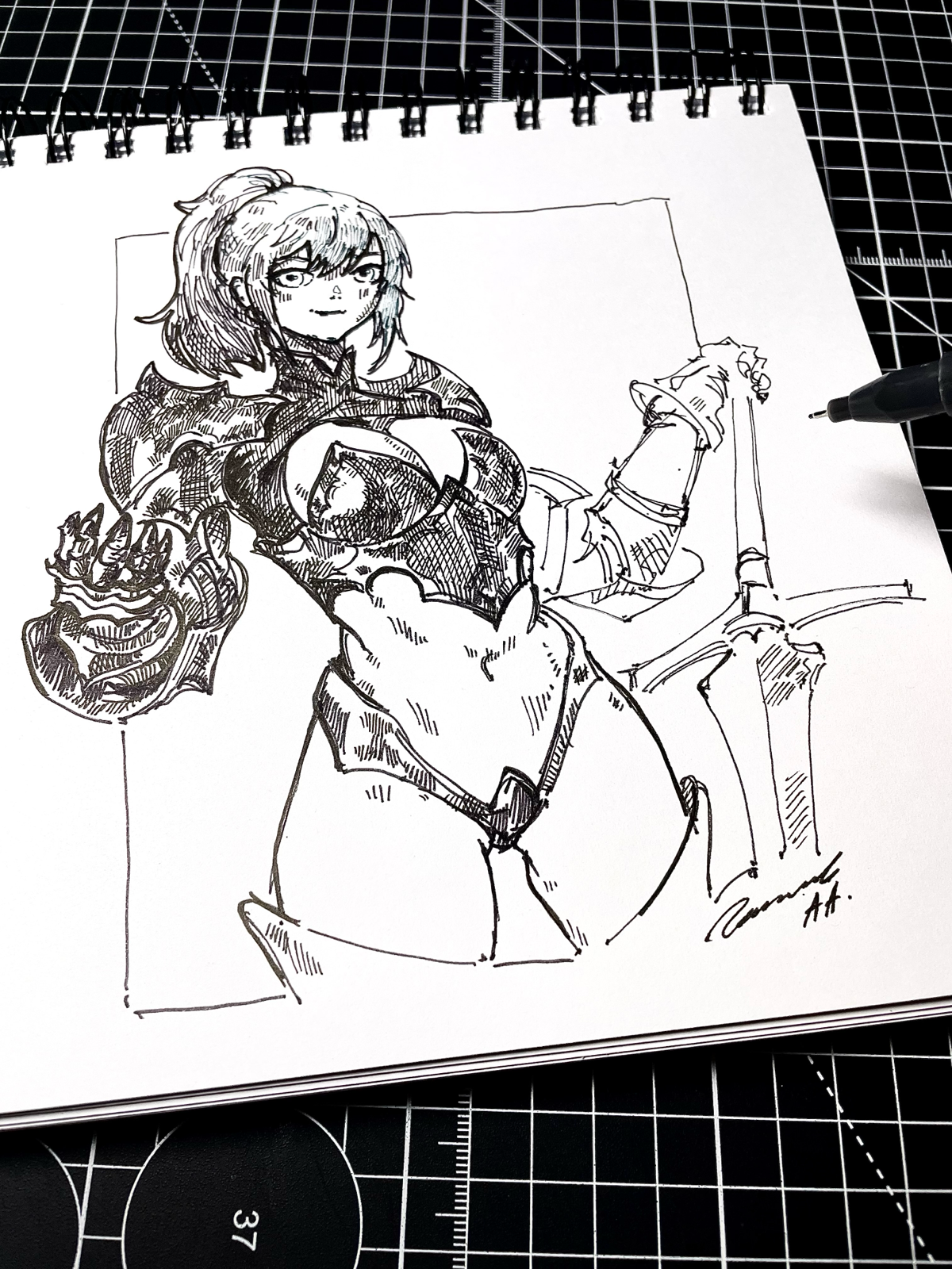 Брони не мало, так надо 🖊️
#рисунокдня #броня #концептарт | Сетка — социальная сеть от hh.ru