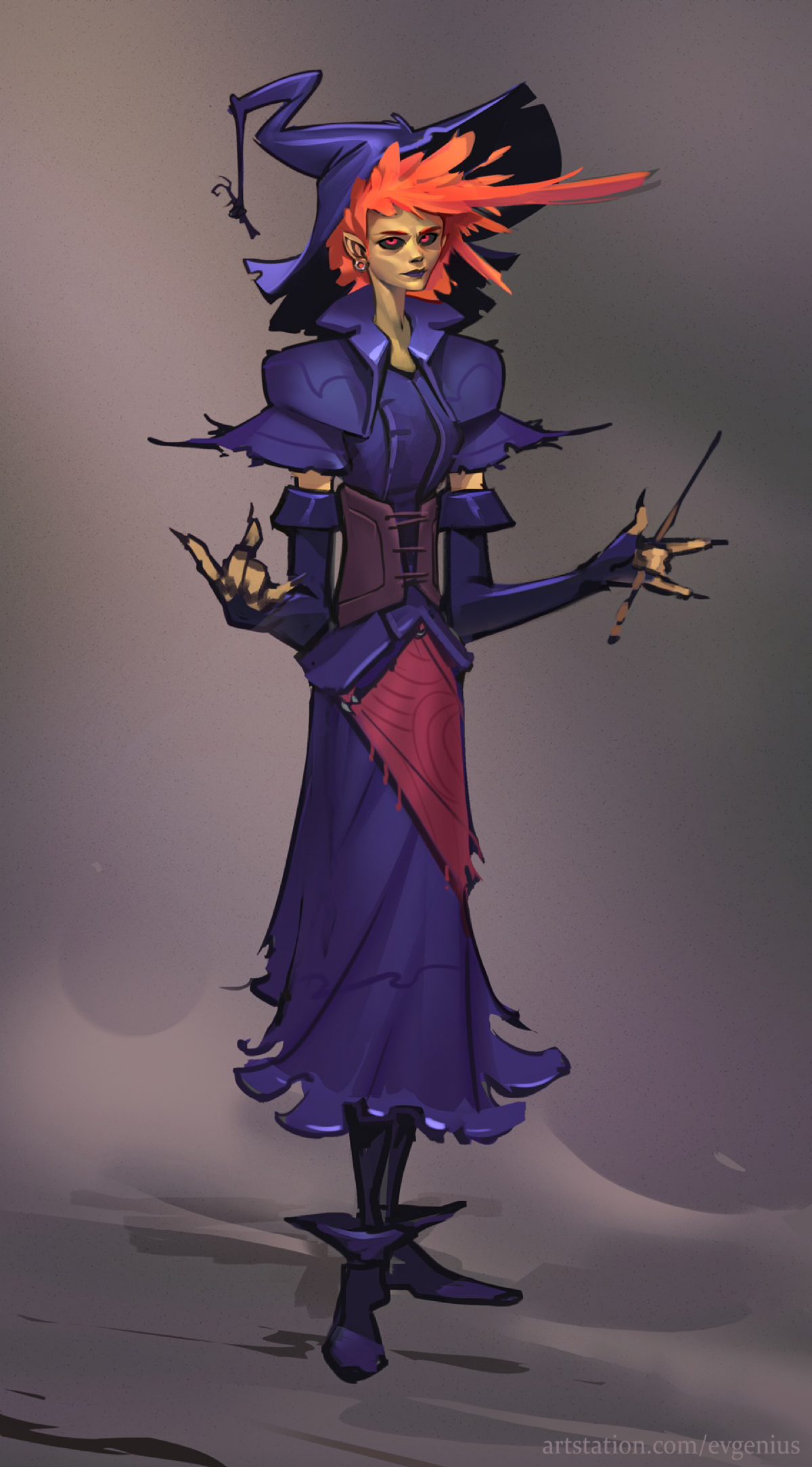Пример дизайна персонажа - 🕸️ ведьма 🐸
#character #game #concept | Сетка — социальная сеть от hh.ru