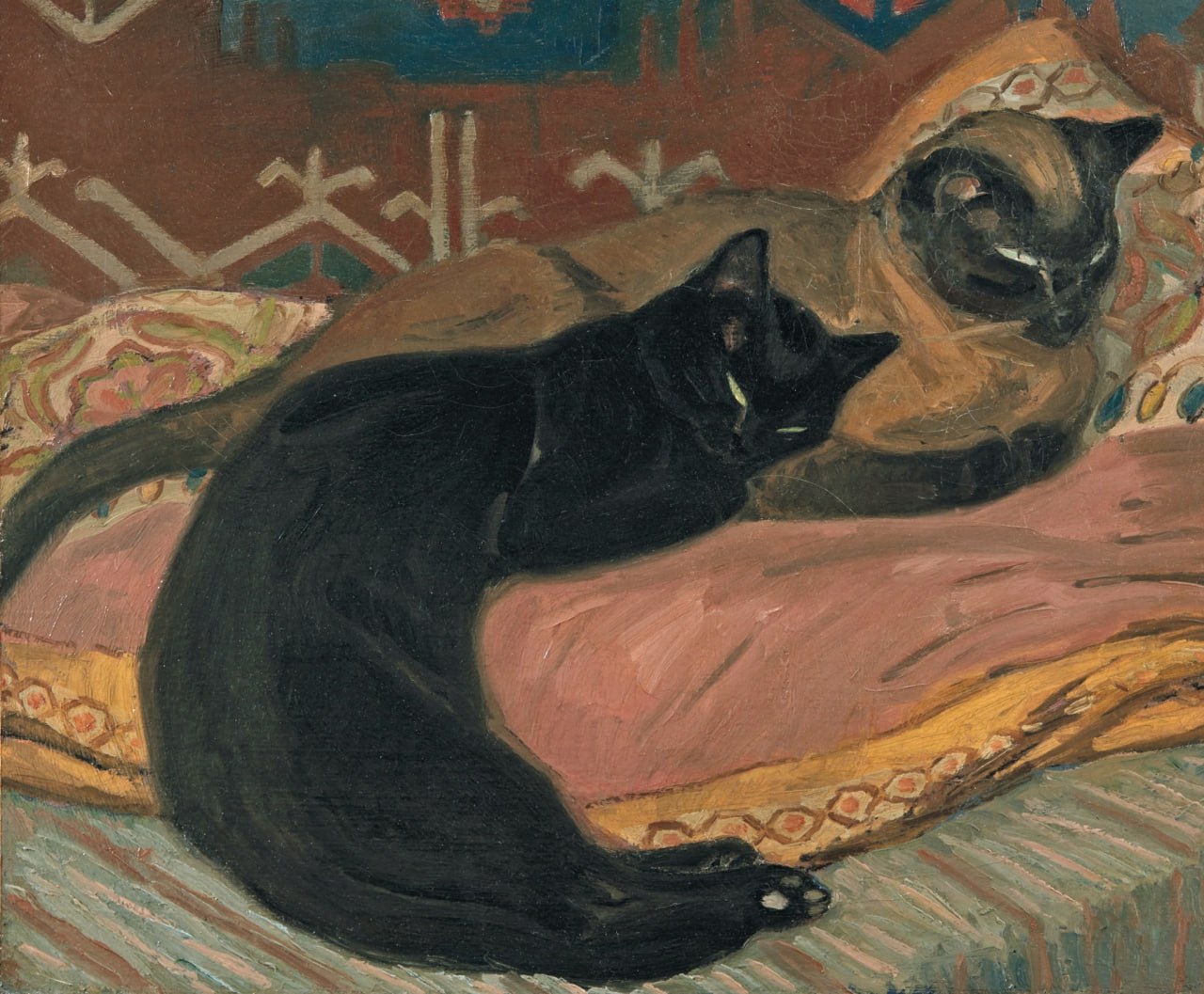 «Две кошки лежат на диване»
Теофиль Александр Стейнлен🐈 #котвыходногодня | Сетка — социальная сеть от hh.ru