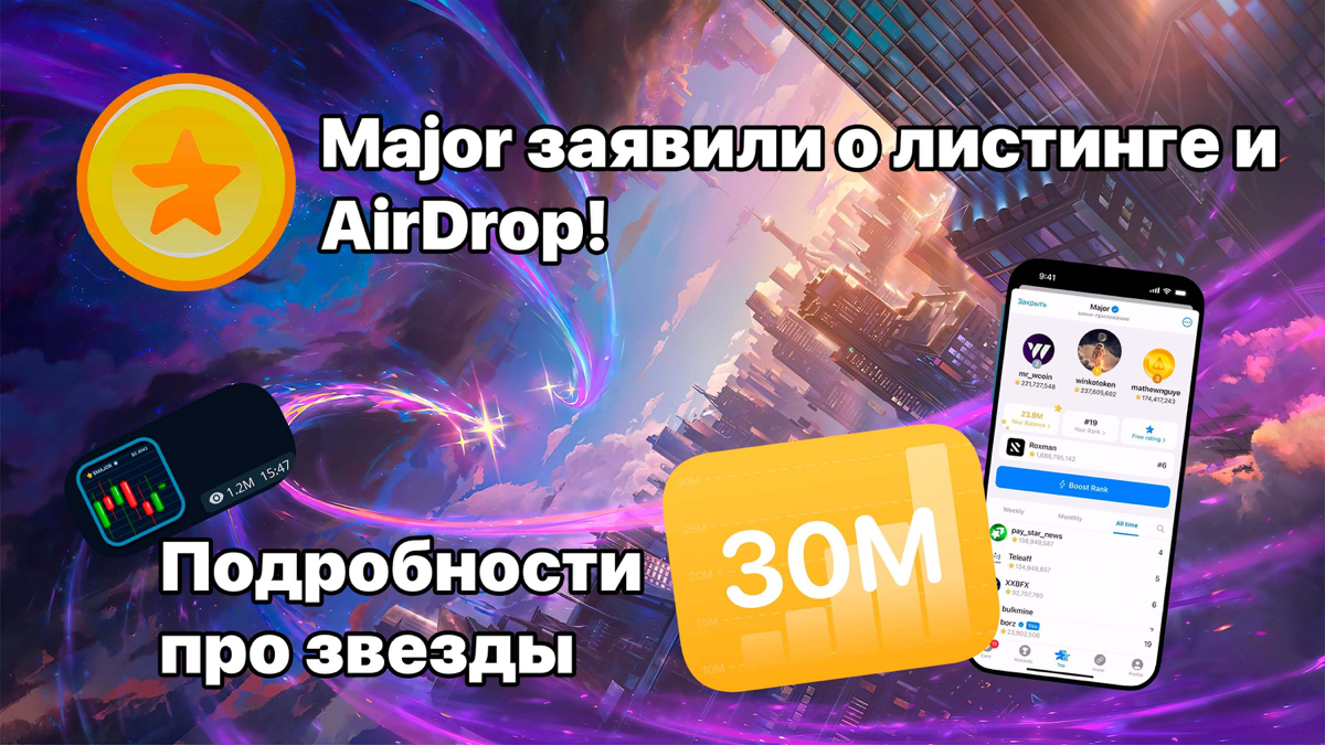 Major заявили о листинге и AirDrop! Подробности про звезды.
https://teletype.in/@cryptonik/3AaWCrKQWT2 | Сетка — социальная сеть от hh.ru