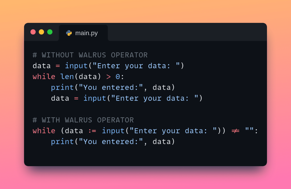 Использовать или нет моржовый оператор на Python? | Сетка — социальная сеть от hh.ru