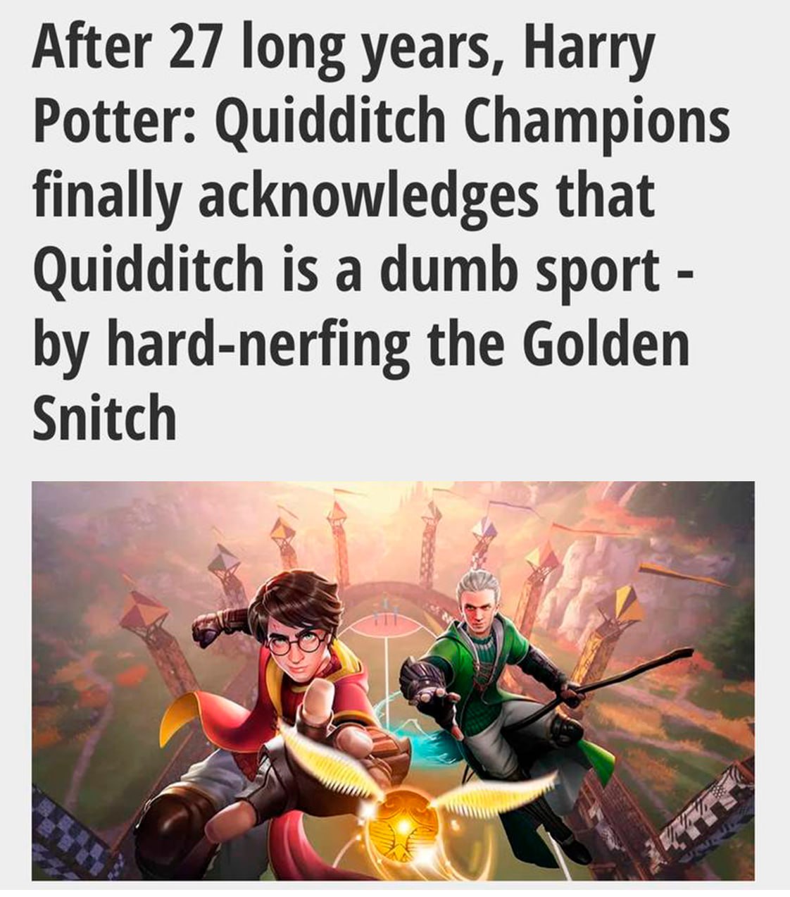 Создатели игры Harry Potter: Quidditch Champions отменили правило золотого снитча, таким образом признав его абсурдность | Сетка — социальная сеть от hh.ru