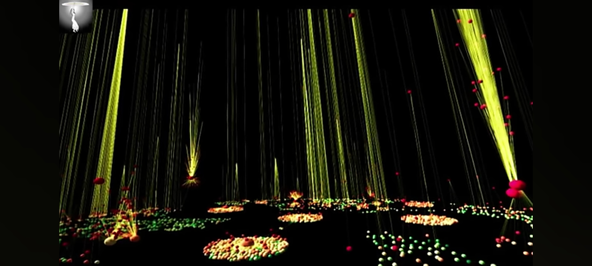 На данном 3D изображении видно, как новость из Твиттера разноситься в соц сетях и  пошла гулять по интернету | Сетка — социальная сеть от hh.ru