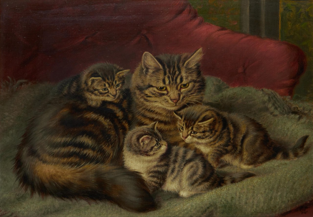 Счастливое семейство
Горацио Генри Коулдери
Холст, масло, 32.5×45.6 см.
1860-е.
🐈 #котвыходногодня | Сетка — социальная сеть от hh.ru