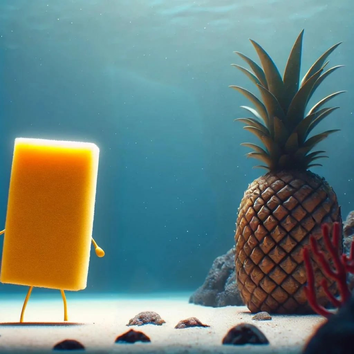 Настоящая история появления ананаса в Губке-Бобе.
Фанатский приквел с помощью нейросетей. | Сетка — социальная сеть от hh.ru