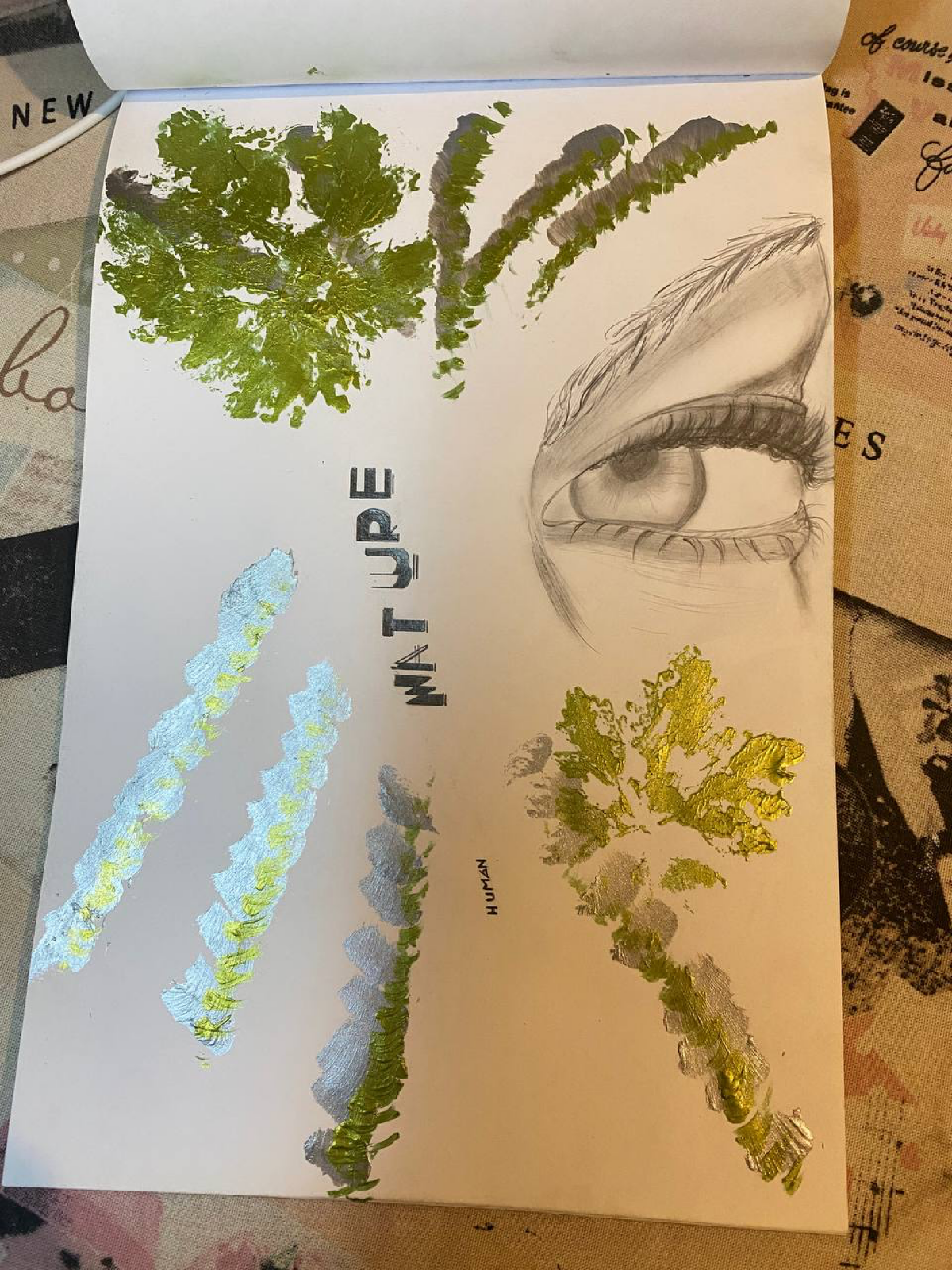 Картина «Око-human NatURE». Уголь. А4. Акрил | Сетка — социальная сеть от hh.ru