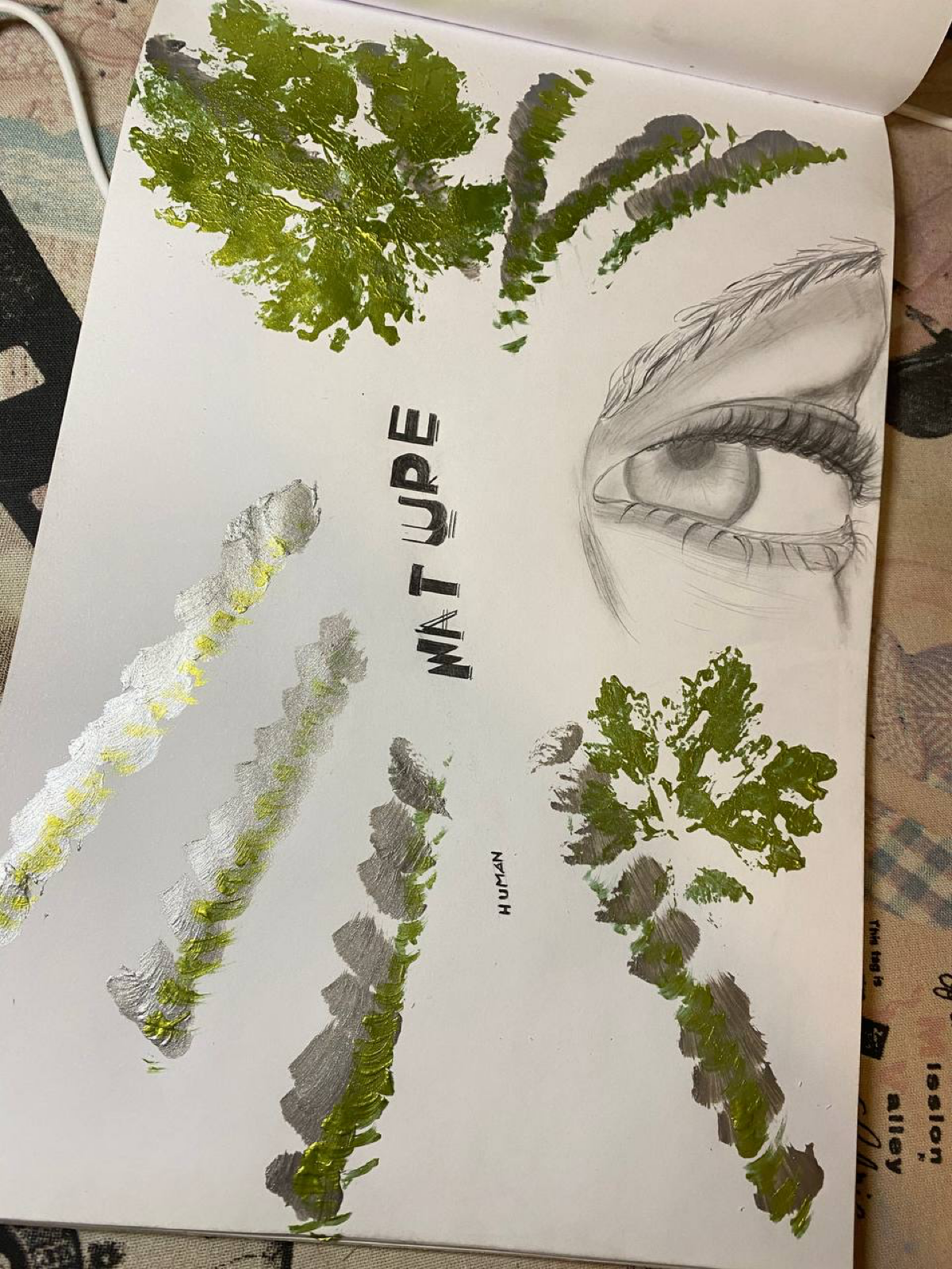 Картина «Око-human NatURE». Уголь. А4. Акрил | Сетка — социальная сеть от hh.ru