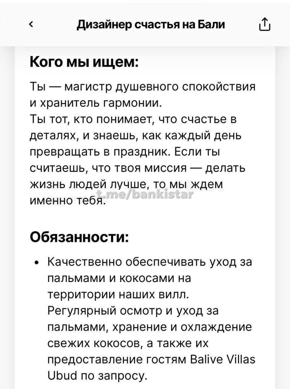 На Бали ищут «дизайнера счастья» с зарплатой 1-2 миллиона рублей | Сетка — социальная сеть от hh.ru