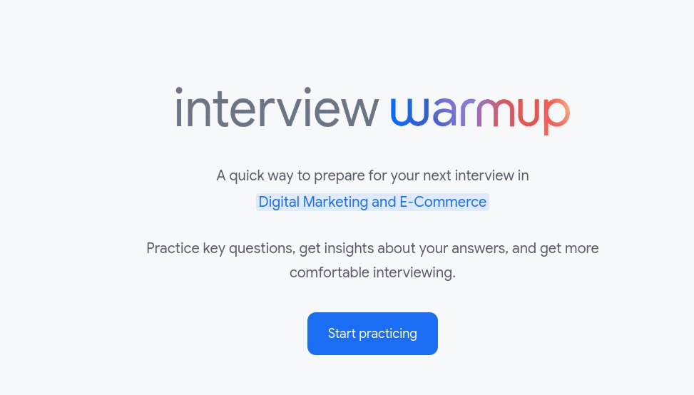 Interview Warmup
A quick way to prepare for your next interview
https://grow.google/certificates/interview-warmup/
P.S. В Google может и не попадете, но потренируетесь | Сетка — социальная сеть от hh.ru