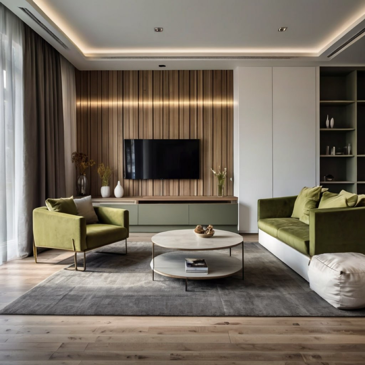 ✨ Оливковый цвет — идеальное решение для спокойного и уютного интерьера в современном стиле | Сетка — социальная сеть от hh.ru