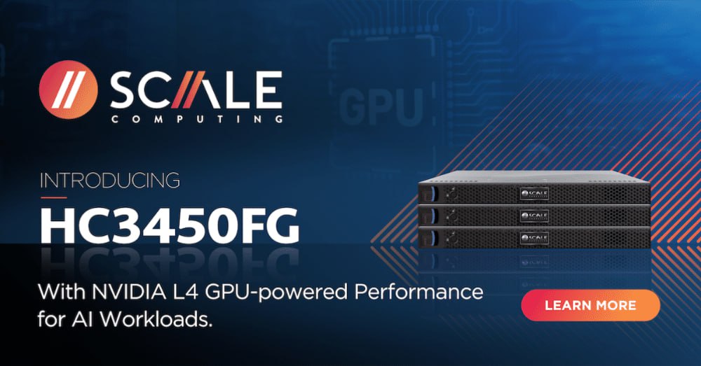 Scale Computing запускает решение HCI с интеграцией графического процессора Nvidia L4
Поставщик решений для периферийных вычислений Scale Computing выпустил первый продукт в серии HC3000 оборудования ... | Сетка — социальная сеть от hh.ru