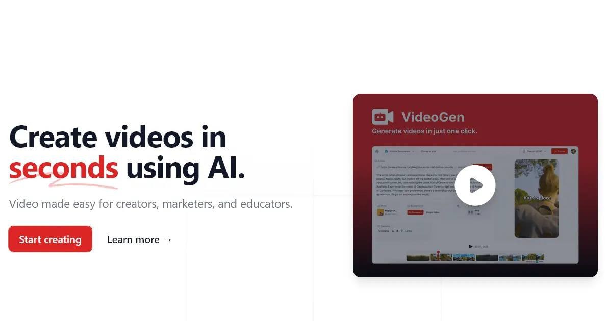 #нейросетидлявидео
VideoGen позволяет любому легко создавать видео, используя возможности искусственного интеллекта
Всего за несколько секунд владельцы бизнеса, создатели контента, маркетологи, фрилан... | Сетка — социальная сеть от hh.ru