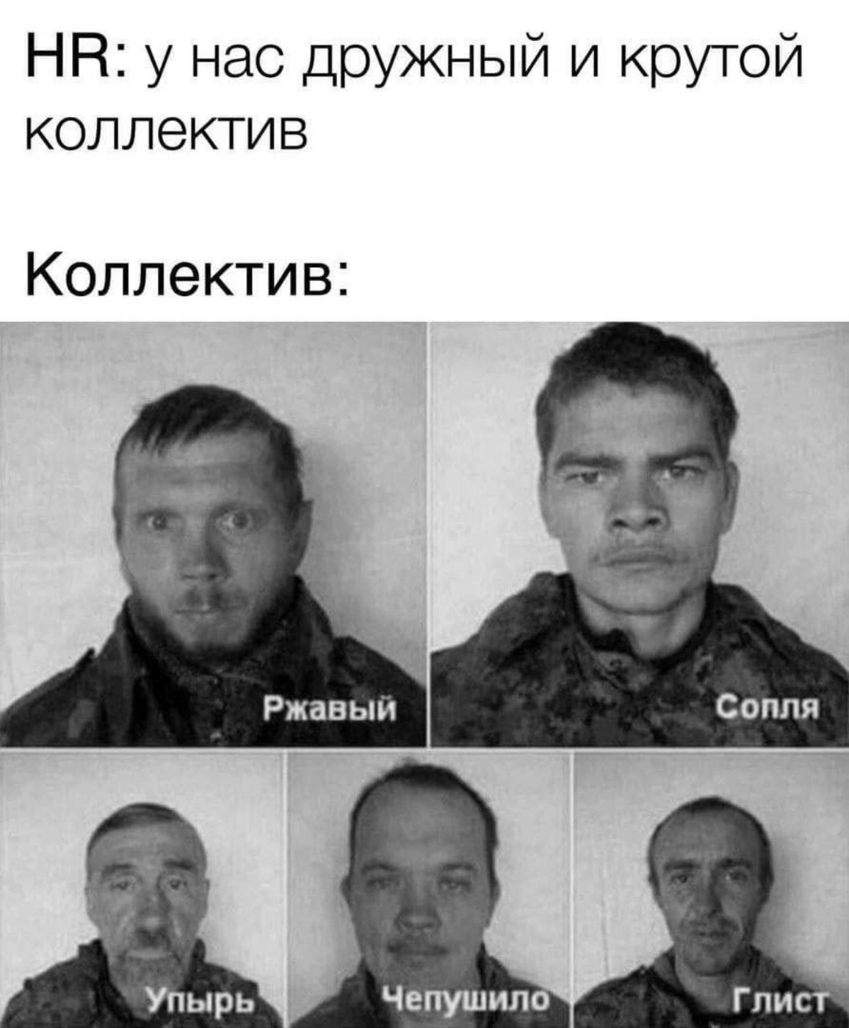 Увидел у кого-то в ленте, простите если кто-то взял коллег 😅😅
#мем #коллектив #команда #командамечты #hr #дружный | Сетка — социальная сеть от hh.ru