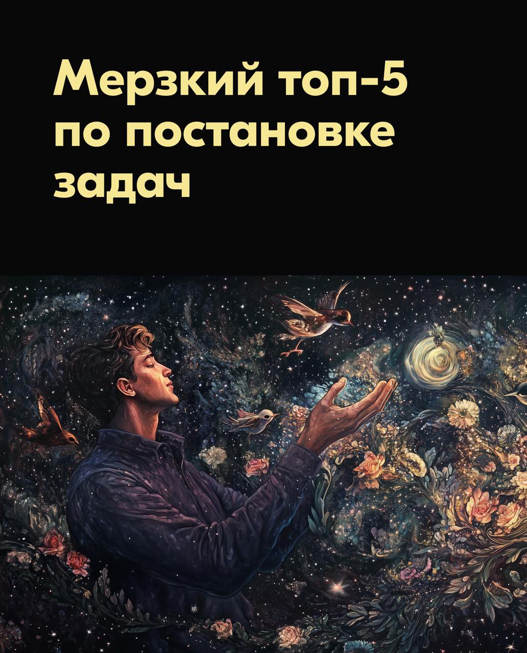 Мерзкий топ-5 по постановке задач
Не является рекомендацией к действию, перед использованием советов проконсультируйтесь со специалистом. Читать с несерьёзным лицом | Сетка — социальная сеть от hh.ru