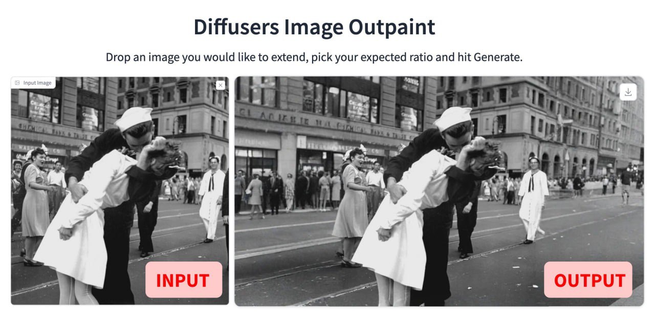 #нейросетидляизображений
Расширяем изображение.
Diffusers Image Outpaint — инструмент, который дорисует недостающие области изображения, расширив его по вертикали или по горизонтали | Сетка — социальная сеть от hh.ru