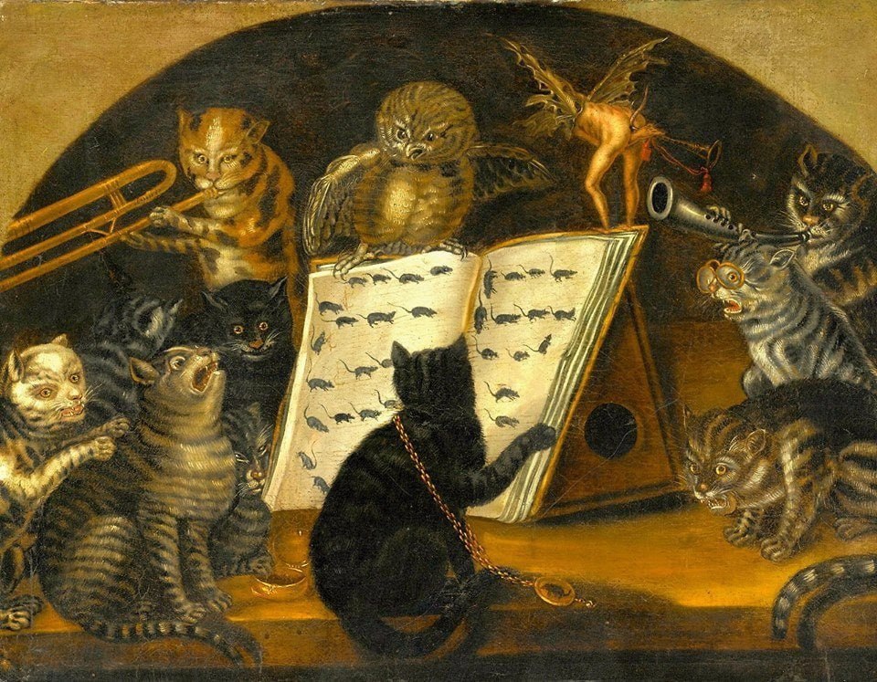 Совa учит кошек ловить мышей. Картина мастера ломбардской школы.
Начало XVIII века.
🐈 #котвыходногодня | Сетка — социальная сеть от hh.ru