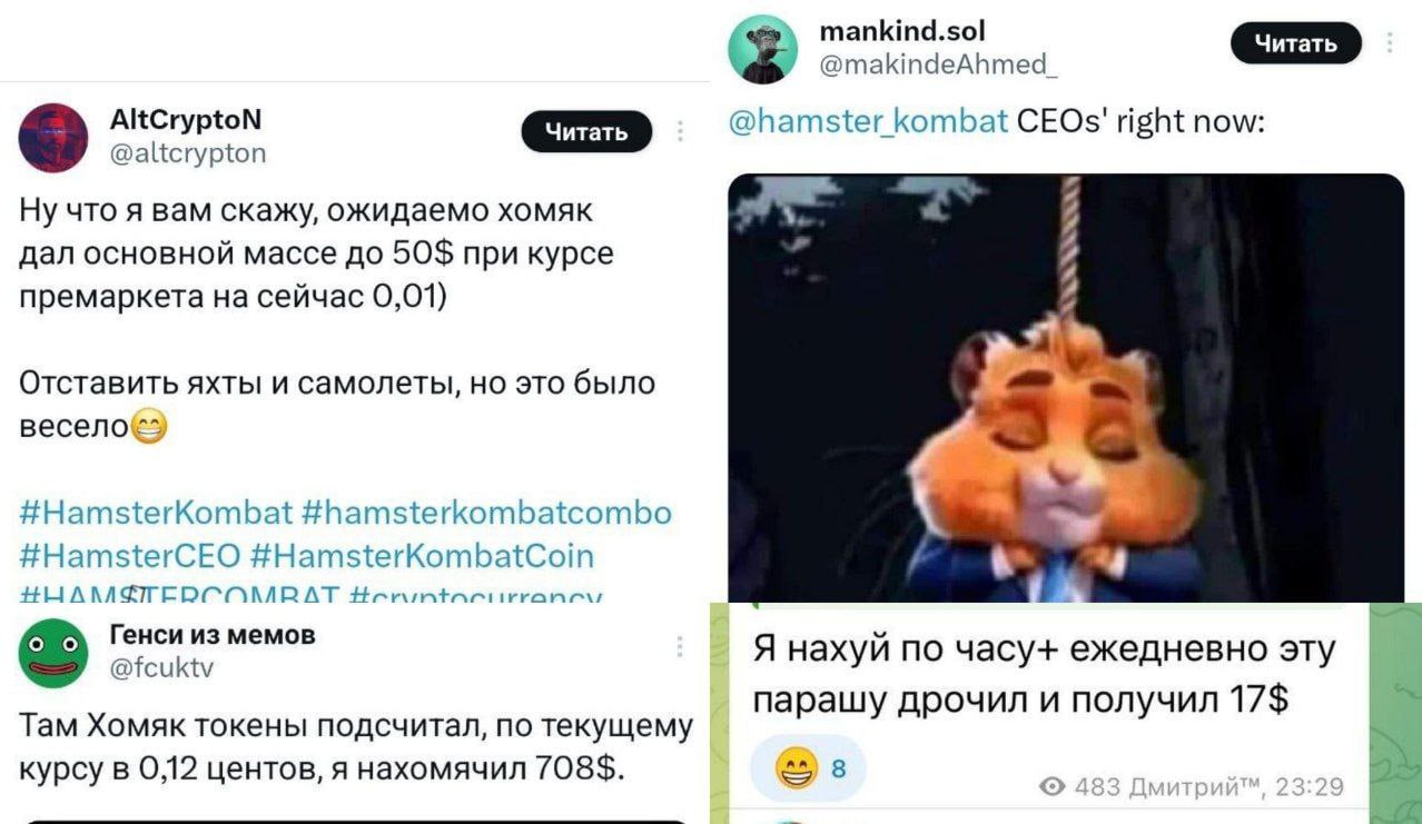 💻 Получается даже smm-щик "Хомяка" получил с проекта больше, чем криптаны которые туда залетели(если только ему не заплатили хамстер койнами 😂 🚀) | Сетка — социальная сеть от hh.ru
