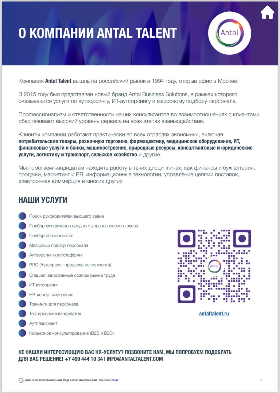 #обзорзаработныхплат #россия
Делимся с вами обзором рынка труда и заработных плат 2024-2025 в России 🇷🇺 от рекрутинговой компанииAntal Talent.
Данные по зарплатам в HR 👆
Ниже файл с вилками | Сетка — социальная сеть от hh.ru