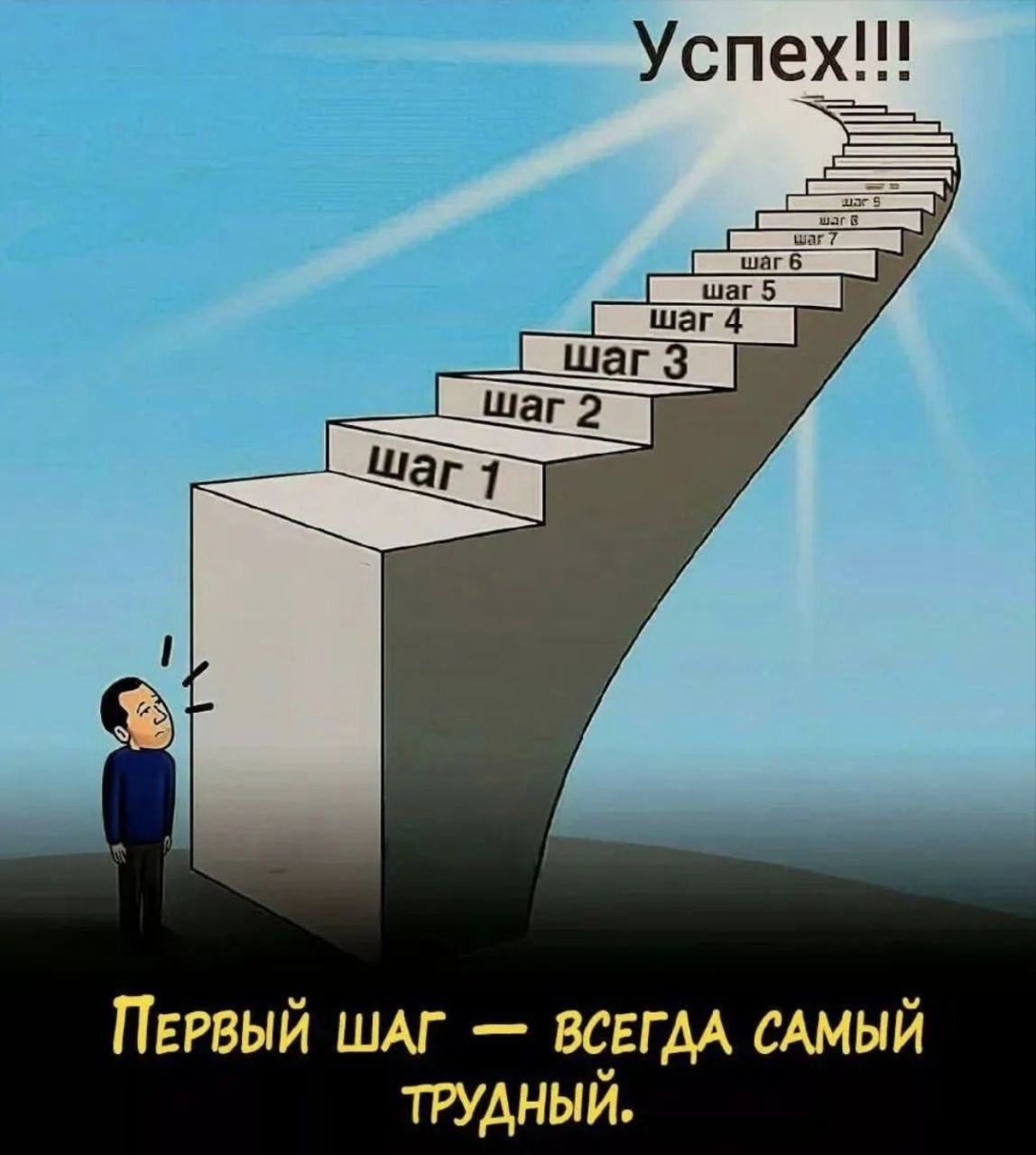 Ну и конечно....
Первый шаг - он и правда самый тяжёлый.
💪Нужно же решиться, нужно стать истинным собой.
И что происходит в голове в этот момент?
Страх... Да, да, именно страх.. | Сетка — социальная сеть от hh.ru