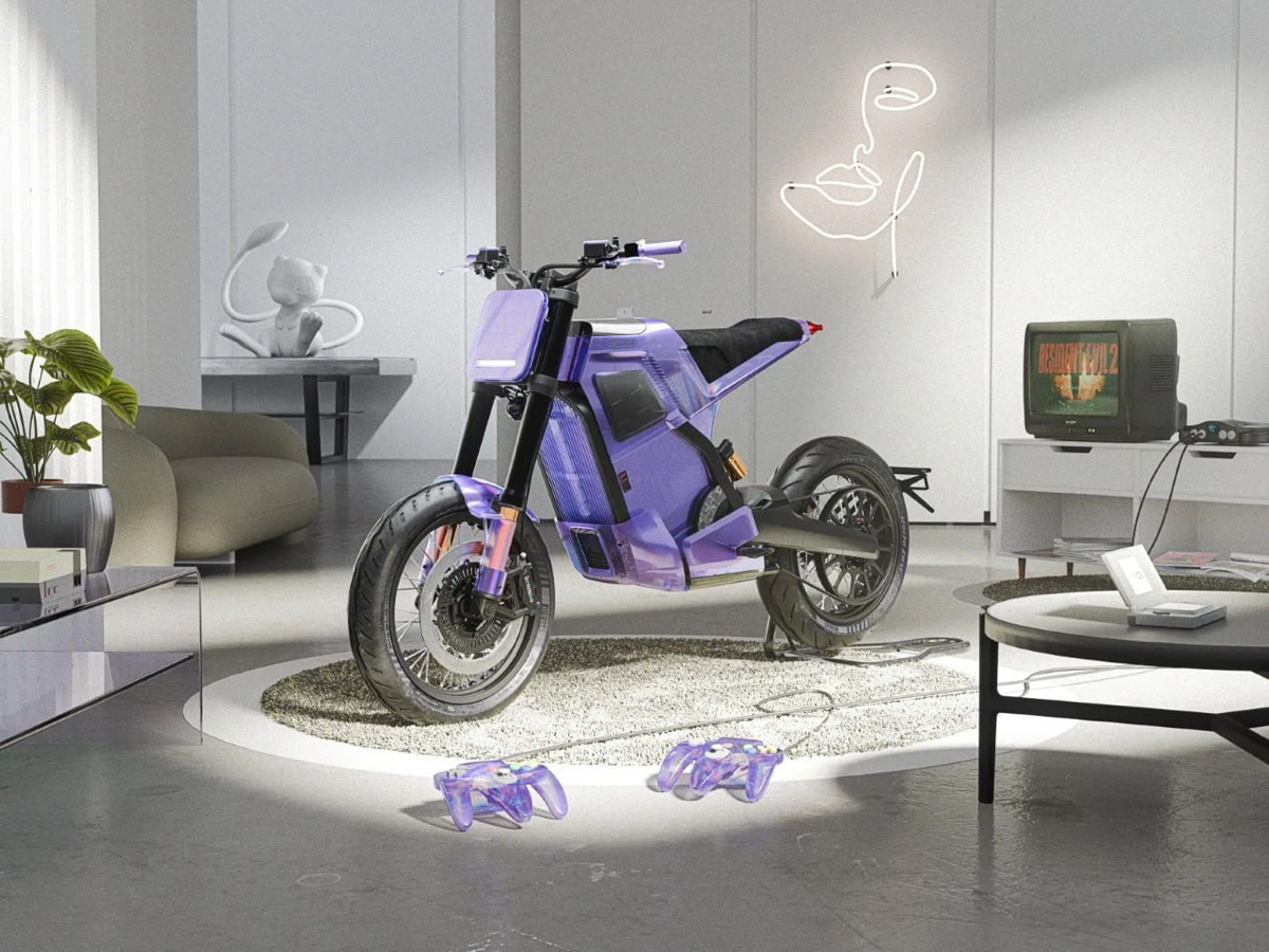 ⚡️Электробайк DAB 1a компании DAB Motors, вдохновлённый приставкой Nintendo Game Boy цвета «Atomic Purple», выпущенной в 1998 году | Сетка — социальная сеть от hh.ru