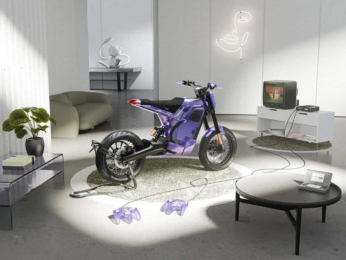 ⚡️Электробайк DAB 1a компании DAB Motors, вдохновлённый приставкой Nintendo Game Boy цвета «Atomic Purple», выпущенной в 1998 году | Сетка — социальная сеть от hh.ru
